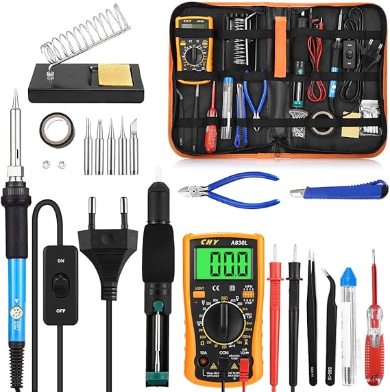 Eléctrico Soldador Kit de Estaño con Caja de Herramienta T