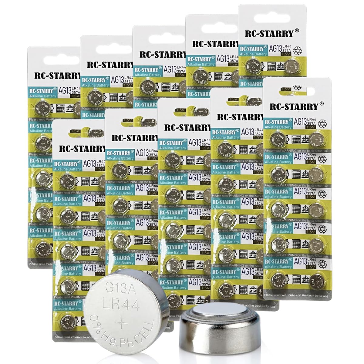 100pcs LR44/AG13 Battery Button Cell for bottle lights with cork.