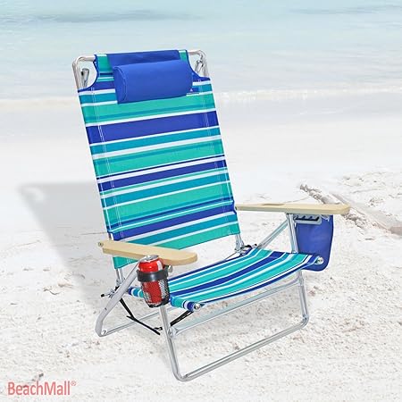 5 Position Heavy Duty 300 Lbs Lay Flat Beach Chair Big Tall Amazon Co Uk Sports Outdoors