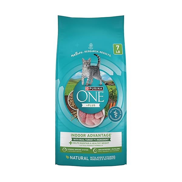PURINA ONE NATURAL, LOW FAT, WEIGHT CONTROL, INDOOR DRY CAT FOOD, +PLUS INDOOR ADVANTAGE – 7 LB. BAG