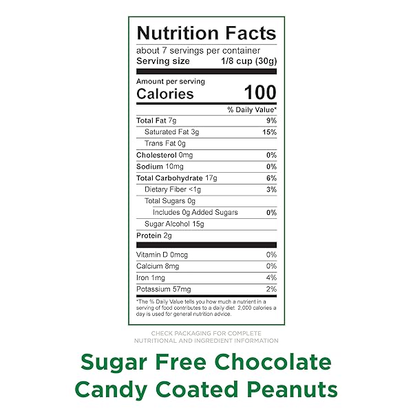 RUSSELL STOVER SUGAR FREE CHOCOLATE CANDY COATED PEANUT GEMS, 7.5 OUNCE BAG