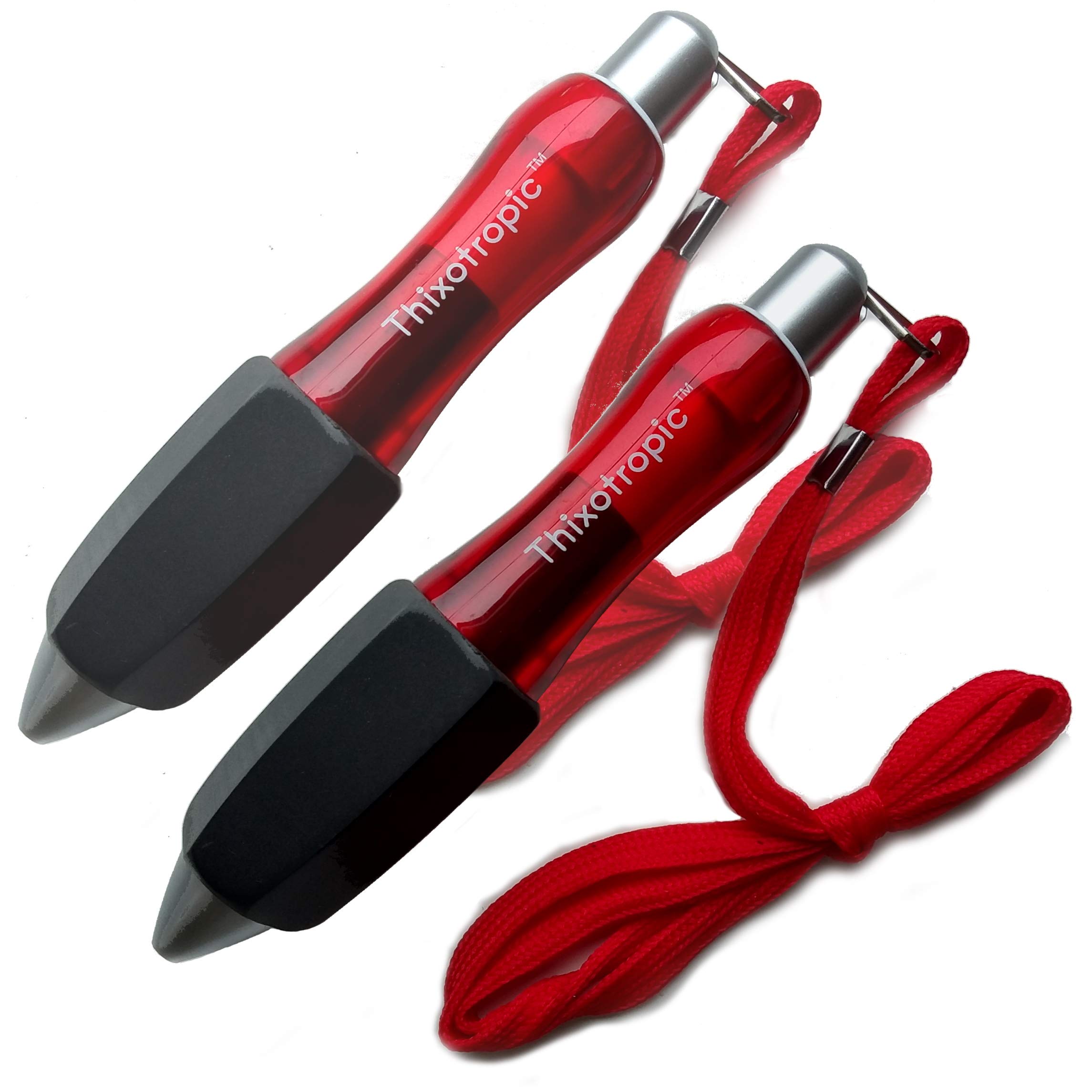 HEAVY Super Big Fat Weighted Pens (Twin Pack) with Silicone Hex-Grips and Premium Ink