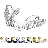 OPRO Instant Custom-Fit Mouth Guard, Dentist-Level Comfort, Protection & Fit - Moldable Mouthguard for Football, Boxing, Rugby, MMA, BJJ, UFC Mouth Piece- Includes Mouth Guard Case (Clear, Adult)
