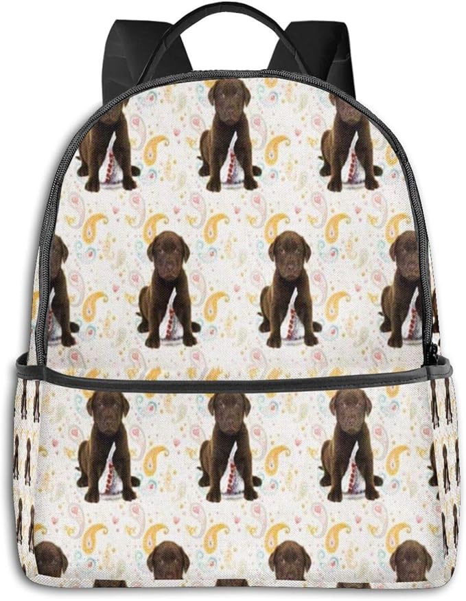 Chocolate Labrador Puppy Youth 17 Inch Computer Backpack