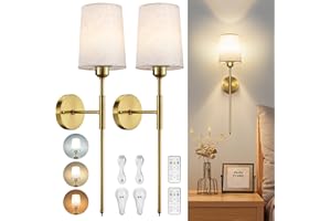 NookNova Battery Operated Wall Sconce Set of Two, Battery Powered Wall Sconce Dimmable Rechargeable Wall Sconces with Remote Battery Operated Wall Lights Wall Lamp for Living Room Bedroom