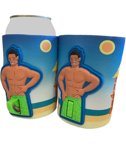 Funda Para Lata Bundaberg Oso Amarillo Peludo - Enfriador De Neoprene, Regalo Divertido Para Hombre O Padre