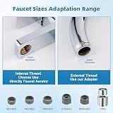 Hibbent Kitchen Sink Faucet Aerator 360° Swivel 22mm Chrome, 2 Modes view 5