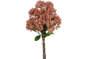 DILATATA Plastic 20 Inch Pepperberry Artificial Berry Stems Holly Christmas Berries for Festival Holiday Crafts and Home Decor, Fire Orange Berry Floral Christmas Tree Decorations