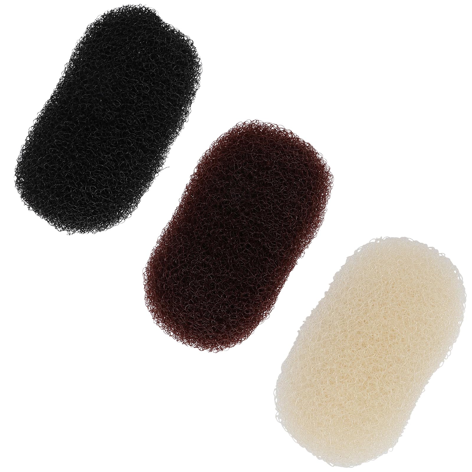 GYOTUU 3pcs Volume Hair Padding Insert Hair Barrettes DIY Hairstyles Accessory Hair Bump Up Clip Set for Women (Black Brown White Style)
