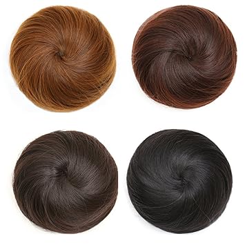 Remeehi Synthetic Fiber Hair Bun Donuts Ring Blonde Hair Extension