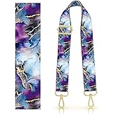 DANHRO Purse Strap Replacement Belt Crossbody 1.5" Wide Golden Buckle Cute Shoulder Strap Durable Adjustable Guitar Straps for Canvas Bag Handbag Blue Marble