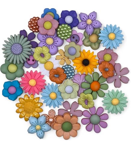 bottone a fiore in acrilico 13 mm per scrapbooking o bijoux - Mate