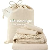 EcoBedsoNight Linen Sheets Full Size, Cotton Linen Bed Sheets, Breathable, Durable Bed Sets 18" Deep Pocket(Natural Linen)