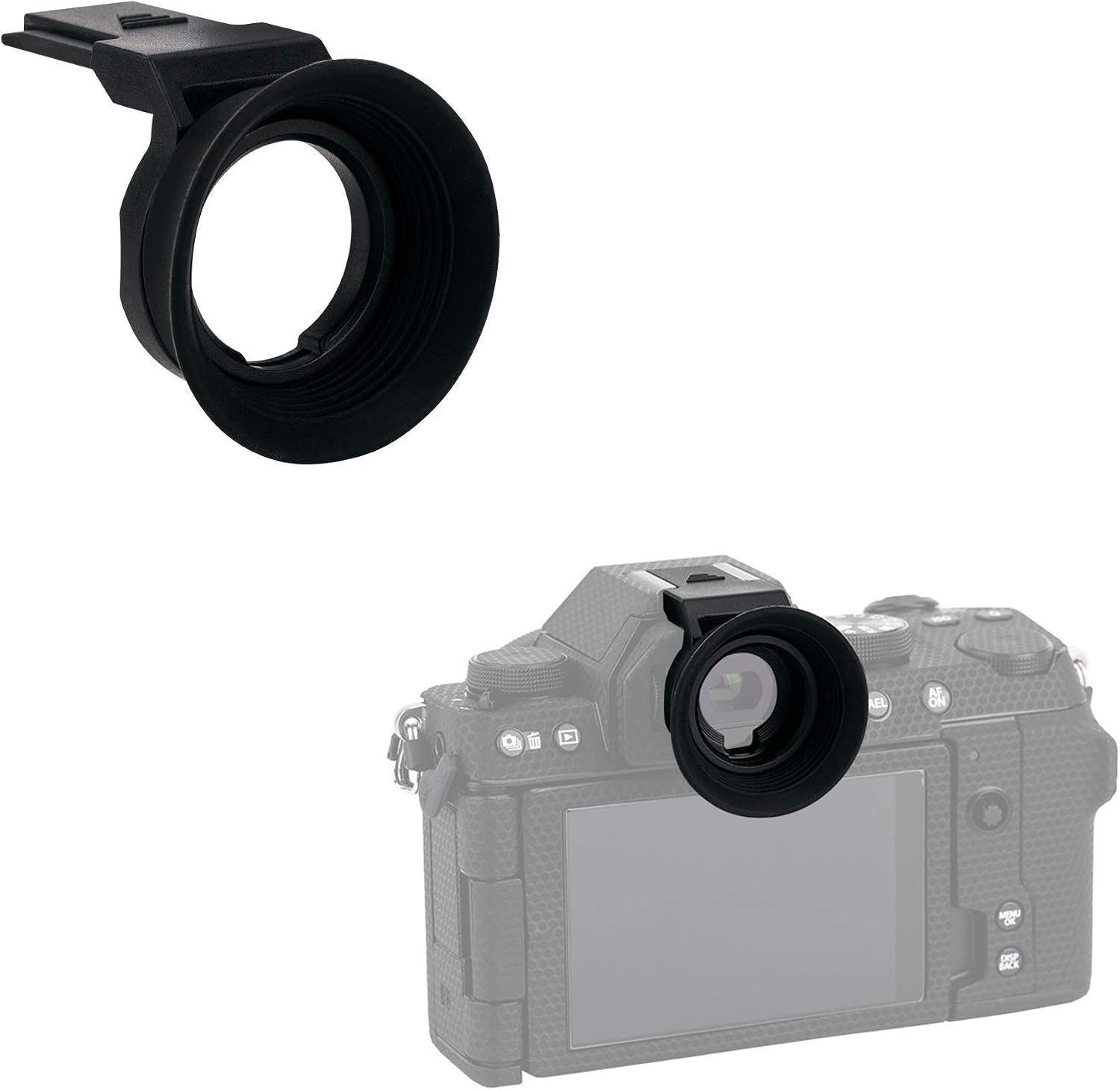 Extended-Type Soft Silicone Eyepiece Eyecup for Fujifilm X-S20 X-S10 X-T200 Mirrorless Digital Camera (Equipped & Secured with Camera Hot Shoe) - Image 3