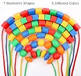 BMTOYS Threading Beads 70 pc Lacing Beads Montessori Toys Travel Bag view 3