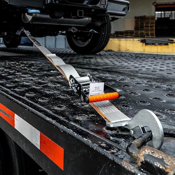 VULCAN ULTIMATE AXLE TIE DOWN KIT – SILVER SERIES WEBBING – INCLUDES (2) 22 INCH AND (2) 36 INCH AXLE STRAPS, (2) 96 INCH SNAP HOOK RATCHET STRAP, AND (2) 112 INCH LOOP TIE DOWN COMBINATIONS
