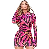 MOSSTYUS Women Sexy Mini Dress Fall Spring Long Sleeve Ribbed Slim Bodycon Short Dress Y2K Party Club Casual Outfits