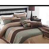Riverbrook Home Elite Collection Comforter Set, Queen, Lexia - Brown/Multi, 7 Piece Set