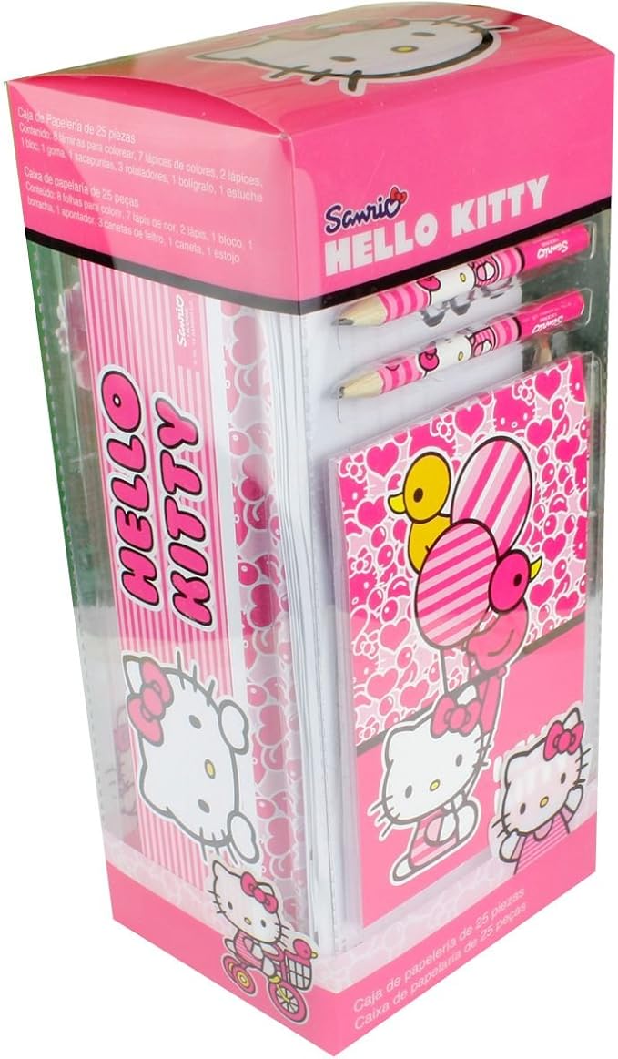 Hello Kitty 25 piezas caja de papelería para niñas: Amazon.es: Hogar