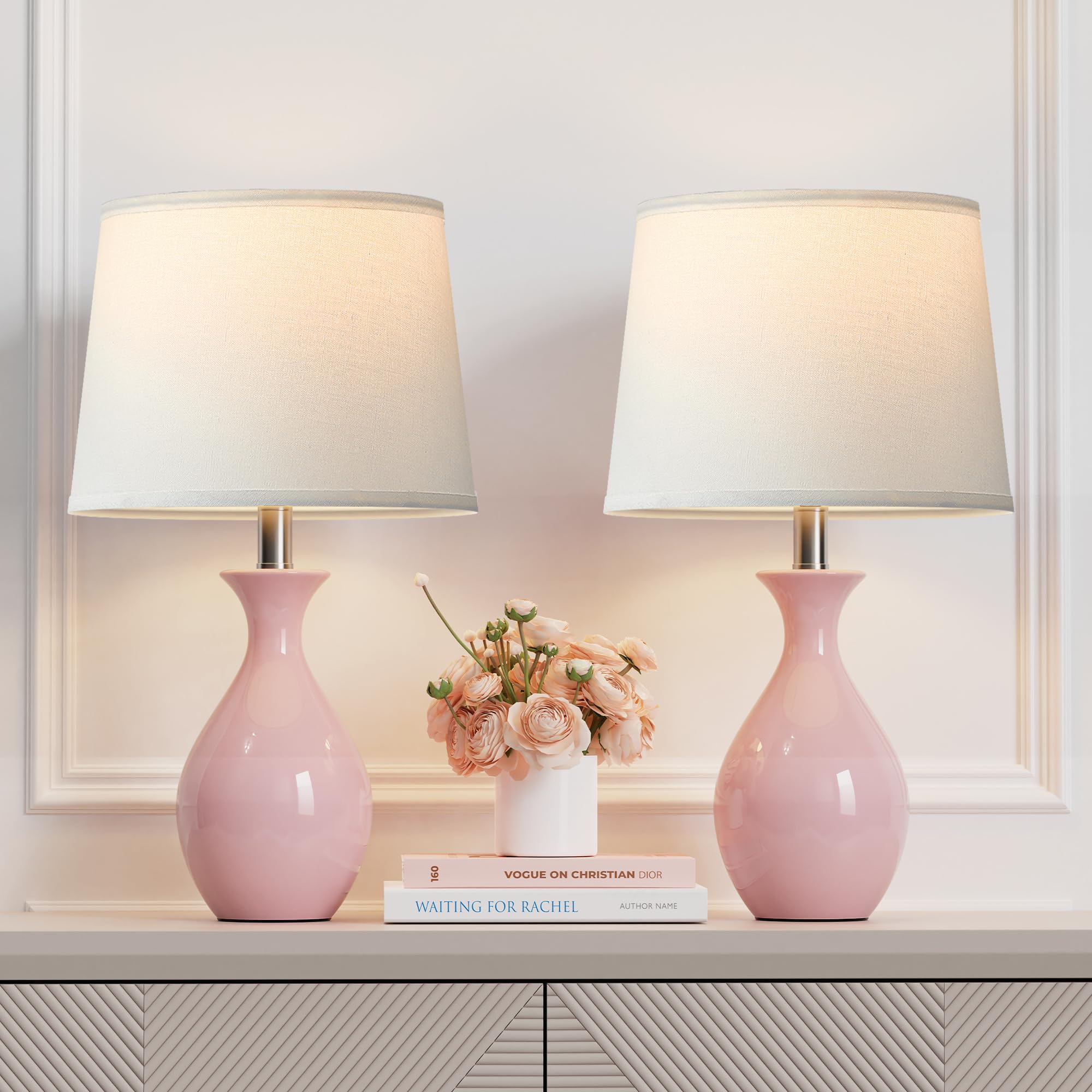 PARTPHONER Table Lamp Set of 2, Modern Ceramic