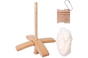 YUSHEN Turkish Spindle Kit Detachable Drop Spindle with 50g Wool Weaving Spinning Wheels for Beginners Advanced Hand Spinning Spinner Gifts