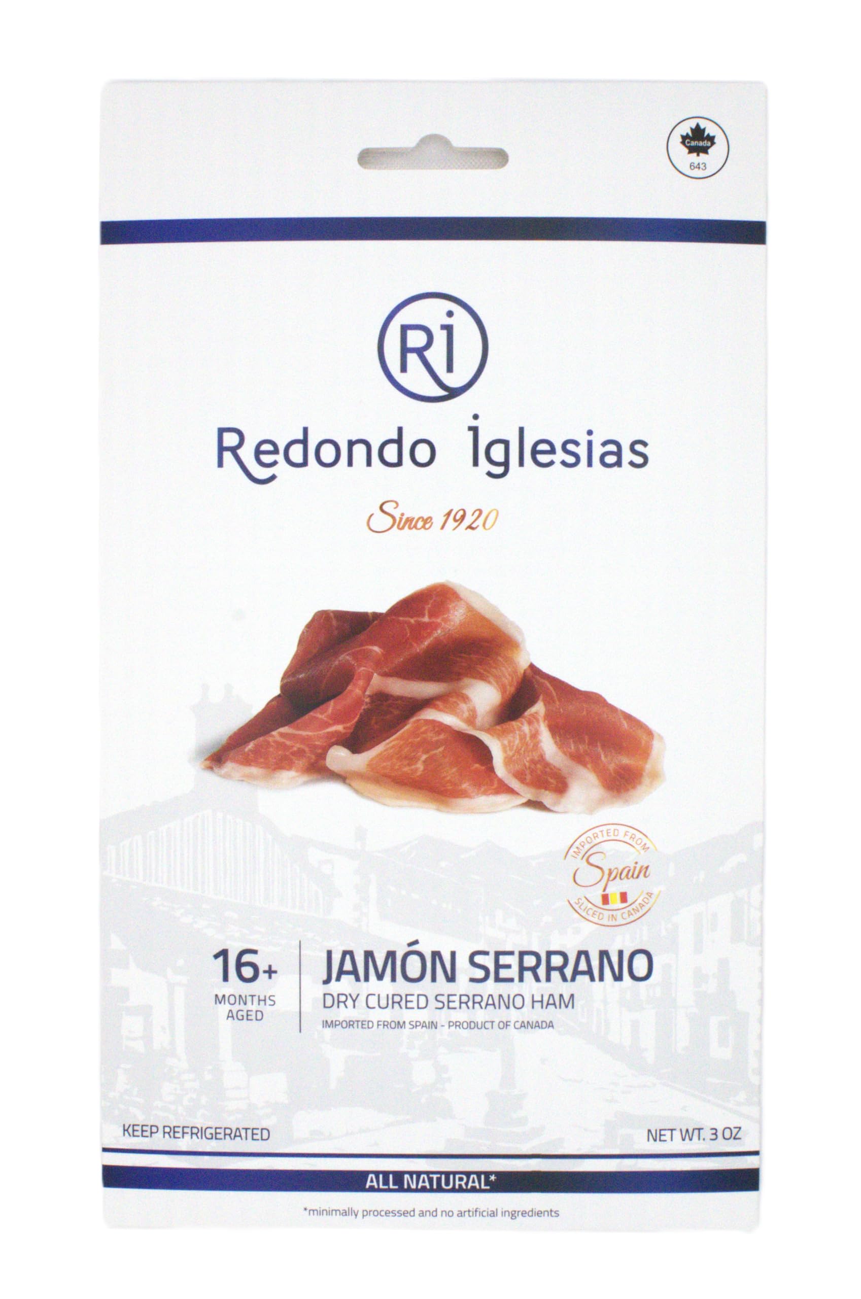 Photo 1 of Serrano Ham Gran Reserva - 3 oz Each - 16 Months Avg Curing Time - Authentic Jamon Serrano - Great Gift or Special Occasion Snack