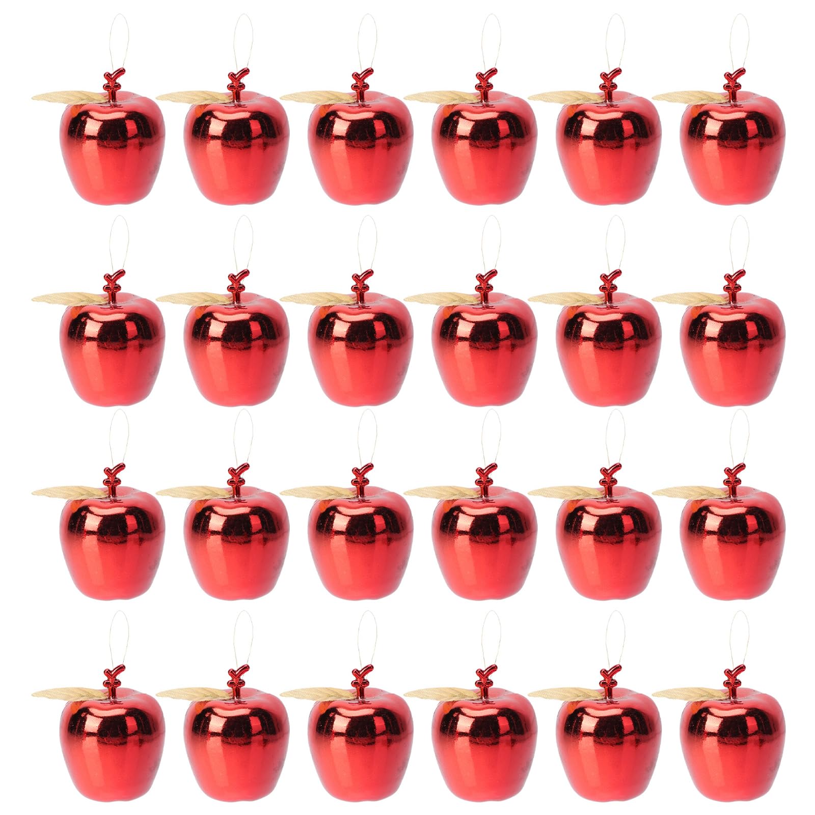 Photo 1 of 24pcs Plastic Apples for Decoration: Hanging Christmas Apple Tree Pendant Vintage Apple Ornaments Red Apples Ornaments for Christmas Tree Decorations