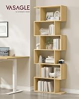 VASAGLE Bookshelf 6-Tier 24 x 70 x 191.6 cm Room Divider Oak LBC061T70 view 2