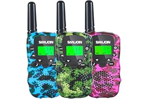 SANJOIN Walkie Talkies for Kids Toys for Boys Girls 4-6, 3 Miles Range Walkie Talkie to Camping, Outdoor 4 Year Old Girl Birthday Gifts for 3 4 5 6 7 Year Old Boy Girl Gifts Age 6-8 (Camo)