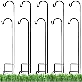 AshmanOnline Ashman Shepherds Hook 10 Pack Black, 35 Inches Tall, Made of Premium Metal for Hanging Solar Light, Bird Feeders, Mason Jars, Garden Stake and Wedding Décor.