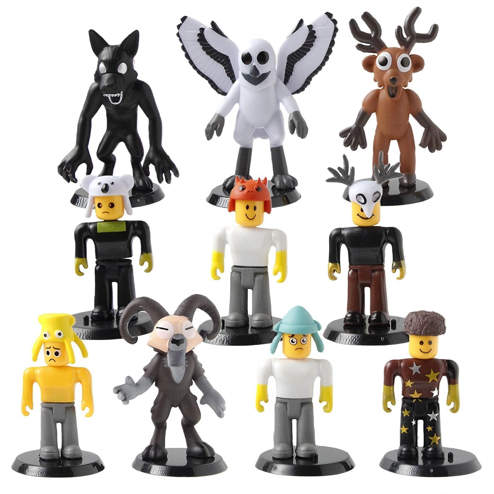 SiumPklay 99 Nights In The Forest Figures - 10PCS Set with Display Base, Cute Game Character Dolls, Collectible Miniature Toys for Fans & Gifts