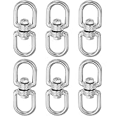 MECCANIXITY Heavy Duty M5 Double Swivel Eye Hook, 304 Stainless Steel Ended Eye to Eye Chain Swivel Shackle Ring Connector Load 150 KG/330 lbs for Hanging, Pack of 6