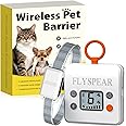 FLYSPEAR Wireless Cat Barrier - Rechargeable Indoor Barrier with 6 Adjustable Range Radius up to 7 ft, 6 Adjustable Safe Stat