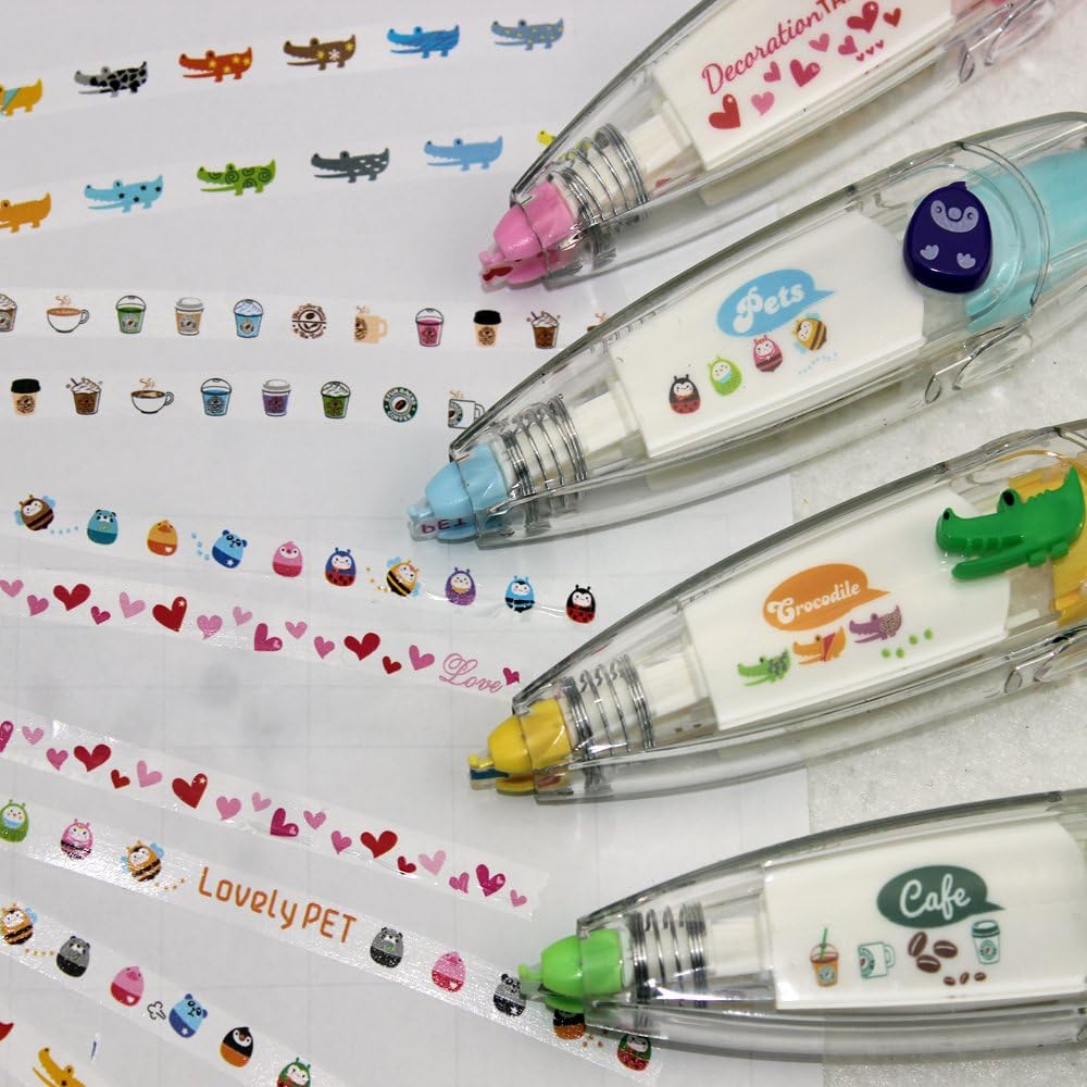 Amazon Pshine韓国文房具かわいいノベルティ装飾修正テープ修正液スクールオフィスサプライ 4new 修正テープ 文房具 オフィス用品