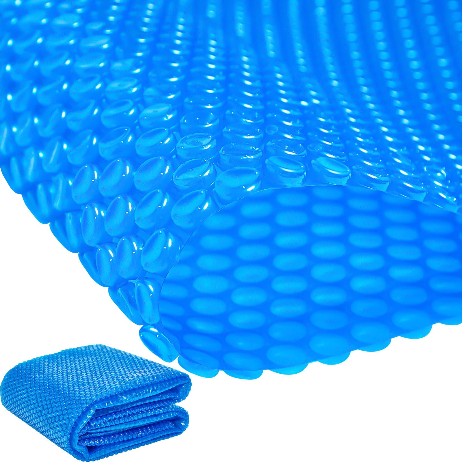 Photo 1 of Amylove 8 x 8 ft Pool Hot Tub Solar Cover, 16 Mil Heavy Duty Trimmable Floating Thermal Blanket Spa Bubble Cover for Hot Tub Inground Pools Swimming Insulating Solar Heating