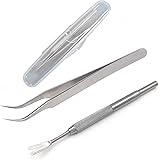 ideanovo Tick Remover Kit - Stainless Steel Tick Remover + Tweezers for Pets Dog Cat and Humans
