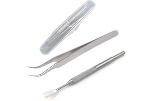 HSZJsto Tick Remover Kit, Stainless Steel Tick Remover Tweezers Tick Remover Tools Set for Pet Dog, Cat, Human with Storage Box