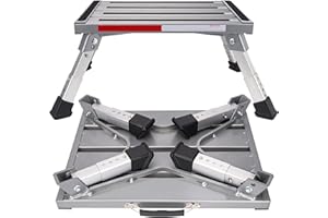 LUCKYSLYCYC RV Step Stool - Well Made, Non-Slip, Lightweight, Folding Adjustable Aluminum - Perfect for RV Steps, Camping Steps and More
