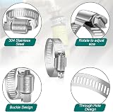 Leryati 10Pcs 21-38mm Stainless Steel Hose Clips Worm Drive Clamps view 3