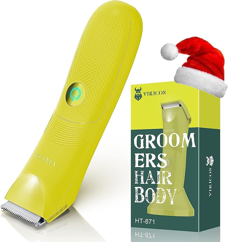 VIKICON Pubic Hair Trimmer Men Women Body Groomer Detachable Ceramic Blade