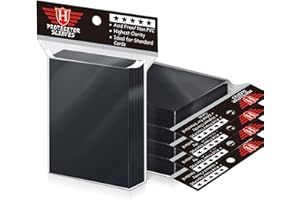 HOMTHY 500 Pcs Black Card Sleeves Toploaders for Trading Card, Soft Penny Plastic Card Holders Fit for MTG, Yugioh Baseball /Sports/ Game Standard Cards
