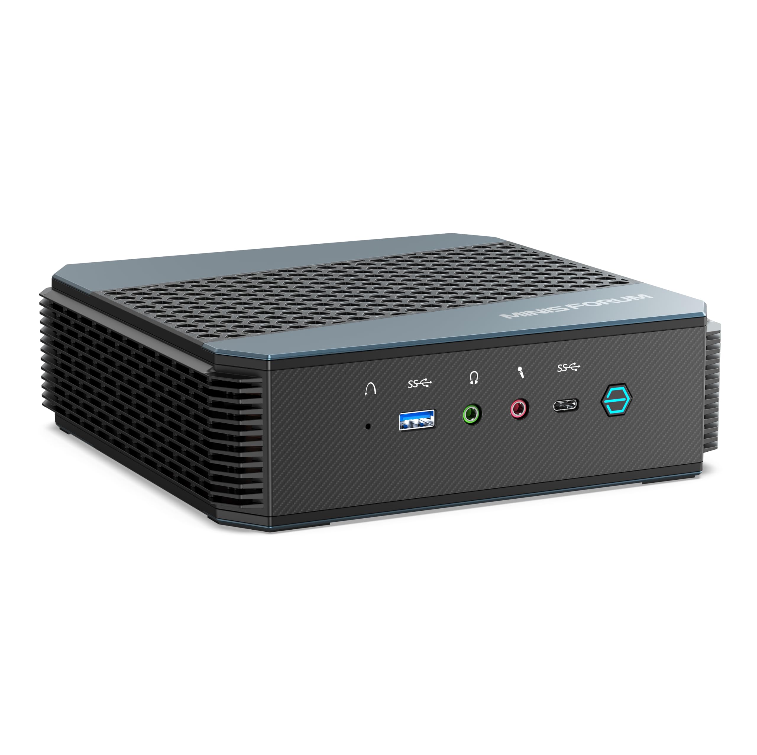 Photo 1 of MINISFORUM Mini PC EliteMini HX90 AMD Ryzen 9 5900HX Mini Computers, 32 GB RAM 512 GB PCIe SSD, Support 2X 2.5 inch HDD, 2X HDMI / 2X DisplayPort, 1x 2.5G RJ45, 6 X USB Port, 2X Mic (Renewed)