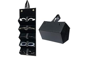LONGJET CRAFTING THE CORE LJ Longjet Sunglasses Organizer 5 Slots Travel Glasses Case Multiple Pairs Eyeglasses Storage Box Hanging Eyewear Holder