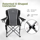 ALPHA CAMP Heavy Duty Folding Camping Chair 160 kg Support Cup Holder Side view 3