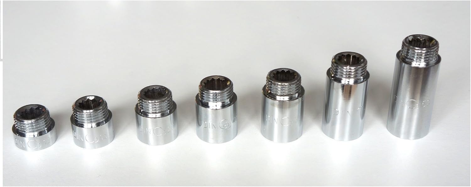 CHROME EXTENSION NIPPLE 1/2" BSP VARIOUS SIZES HIGH QUALITY (Chrome, 25