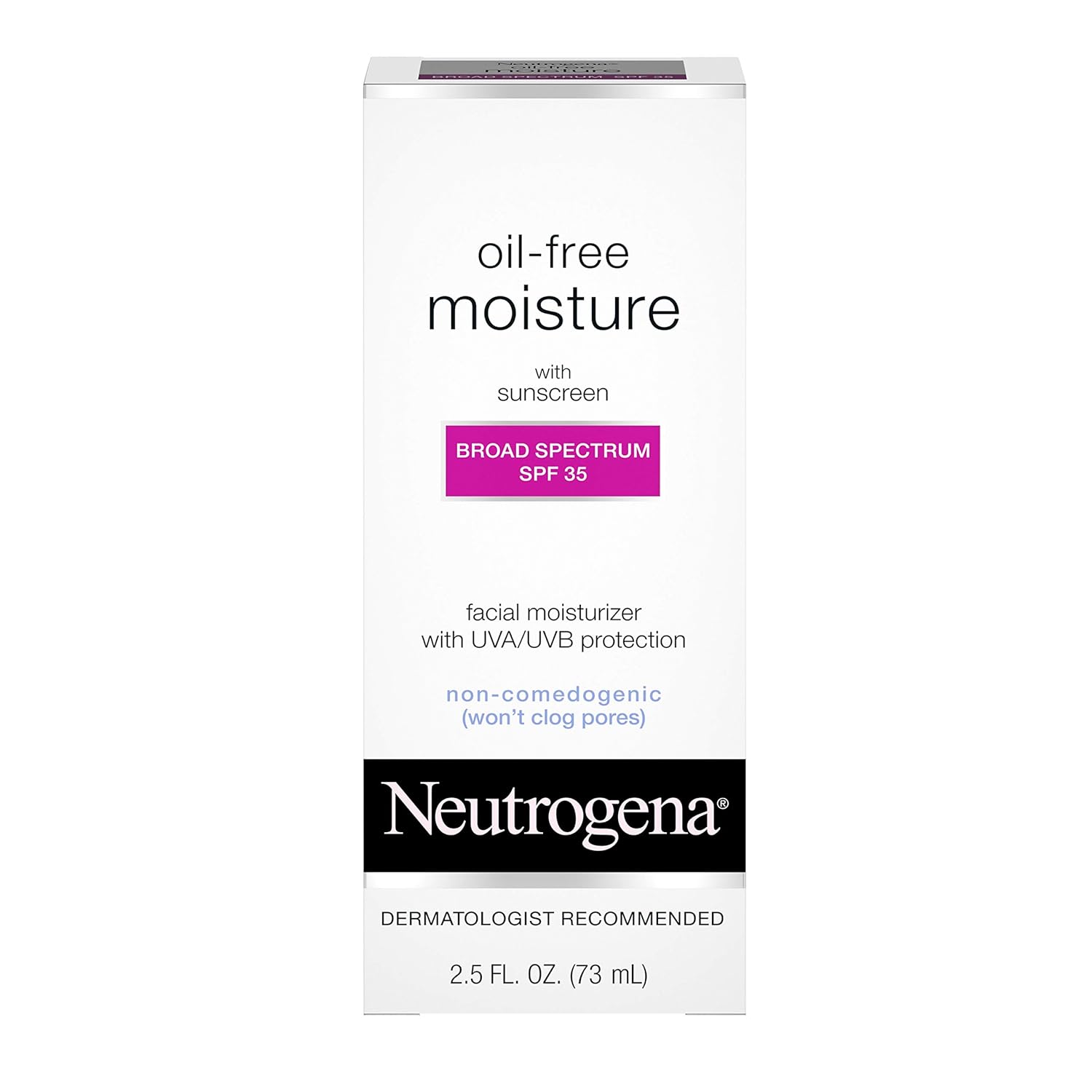Neutrogena Oil-Free Daily Long Lasting Facial Moisturizer & Neck Cream with SPF 35 Sunscreen & Glycerin, Non-Greasy, Oil-Free & Non-Comedogenic Face Moisturizer, 2.5 fl. oz: Beauty