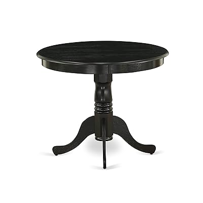 Buy East West Furniture Ant Abk Tp Antique Dining Table Made Of Rubber Wood 36 Inch Round Wirebrushed Black Finish Online In Turkey B07yt5x7gz