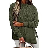 Eytino Womens Plus Size Sweater Long Sleeve Crewneck Knit Side Slit 2025 Fall Fashion Pullover Tops(1X-5X)