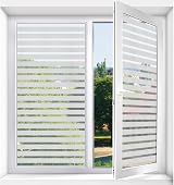 Zindoo Privacy No-Glue Window Film Stripe Frosted 90x200 cm