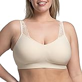 Underoutfit Comfort Shaping Bra - Wireless Everyday Bra with Adjustable Lace Straps